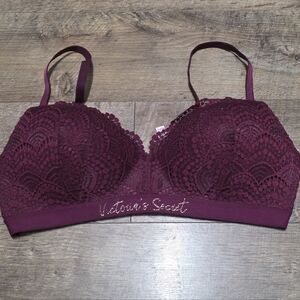 Victoria's Secret Lace Bralette - Burgundy Women Size 38C